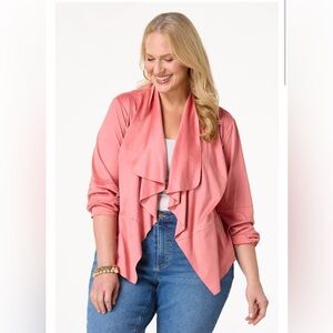 Women's Pink Drape Faux Jacket, NWT